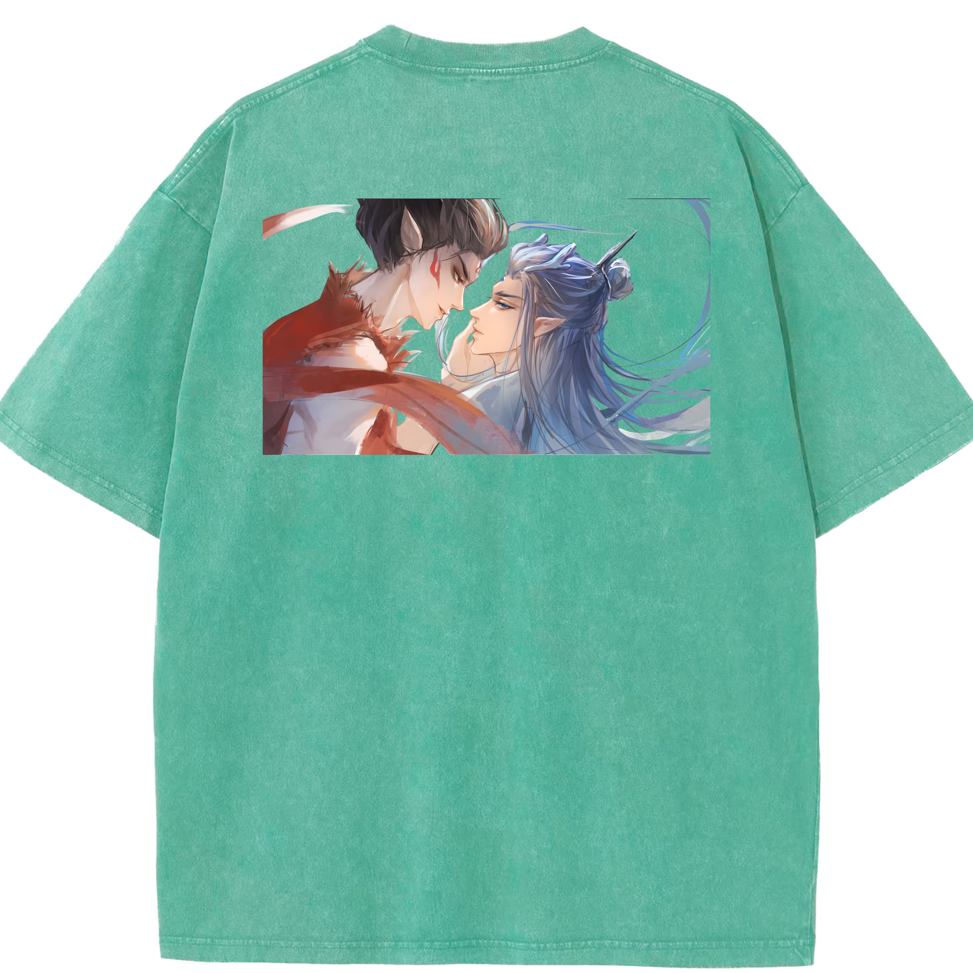 （画像用） Ne Zha 2 ナタ 魔童の大暴れ 綿100% ヴィンテージ風 半袖Tシャツ（背面プリント）